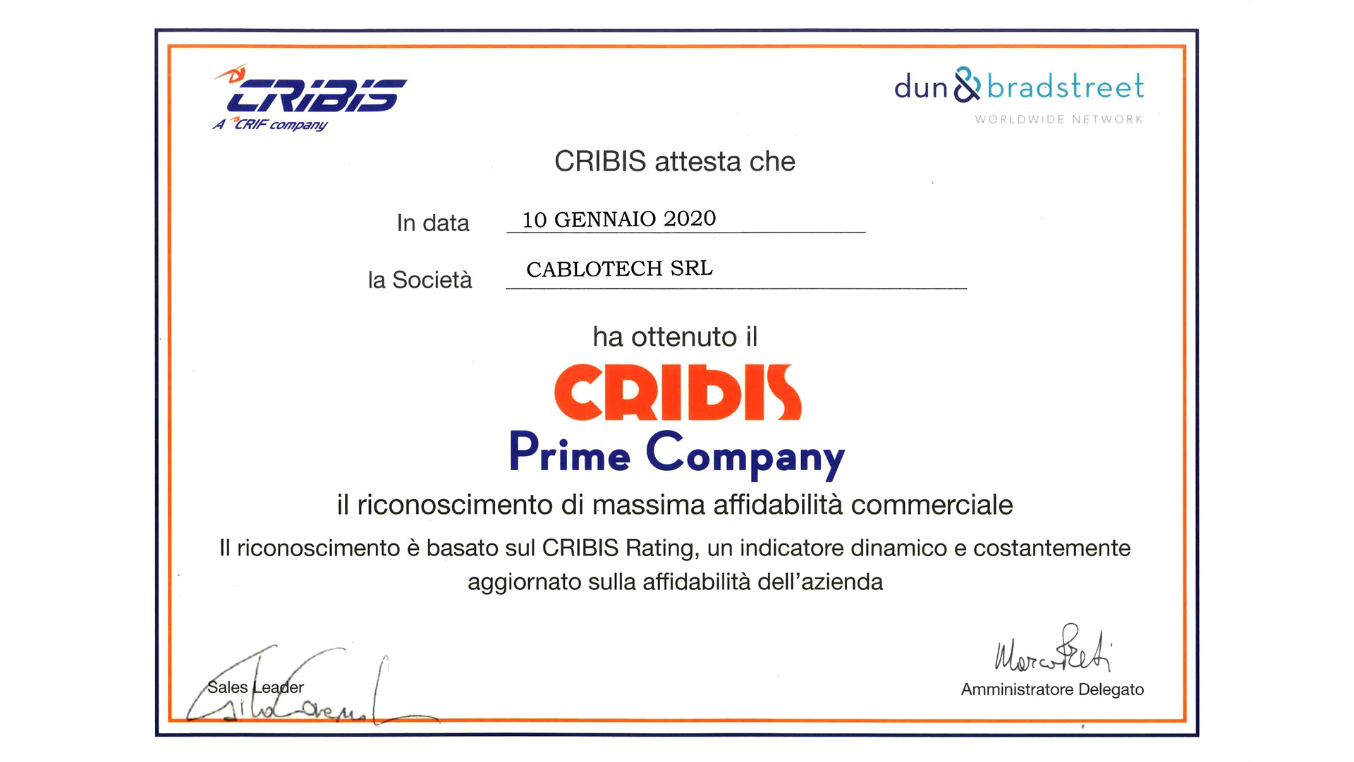 Cribis Prime Company 2020